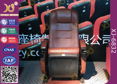 China Piso de acero de las piernas - sillas montadas del cine del cuero de la película con el tenedor de la bebida proveedor