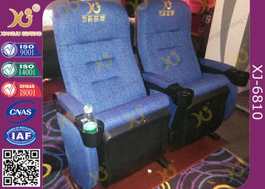 China El asiento rellenado suavidad del teatro del estadio de la tapicería de la tela con el logotipo del OEM cose en resto trasero proveedor
