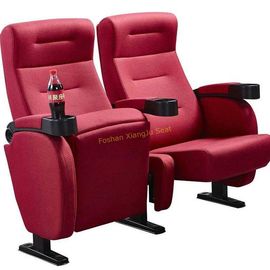 China Las sillas plegables del cine de la tela roja resistente al fuego inclinan para arriba por gravedad proveedor