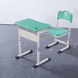 China Verde menta determinado de la superficie del alto del estudiante del marco de aluminio HDPE medio del escritorio y de la silla proveedor
