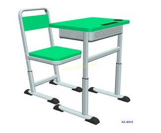 China K019 escogen el escritorio dual y la silla modernos del estudiante fijados con el material del HDPE del surco proveedor