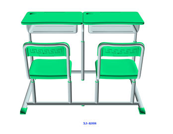 China Muebles de escuela ajustables del hierro determinado del HDPE del escritorio y de la silla del estudiante del verde menta proveedor