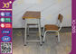 Escritorio y silla de ignifugación del estudiante del marco metálico fijados para la escuela primaria proveedor