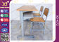 Escritorio modificado para requisitos particulares y silla del estudiante del doble del tamaño fijados para los niños de la escuela con madera contrachapada + material de acero proveedor