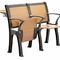 El hierro de la universidad o de la universidad de madera pliega la silla con la tabla de escritura fija proveedor