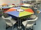 Borde determinado de los seis del estudiante PVC comunes colorido del escritorio y de la silla para el sitio de entrenamiento proveedor