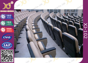 China diseño simple que dobla sillas plásticas del auditorio con la tableta de la escritura en la parte posterior de la silla proveedor