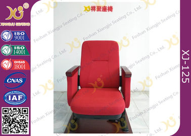 China PP Shell para las sillas de la audiencia, asiento retractable del teatro del auditorio de la pierna fija en color rojo proveedor