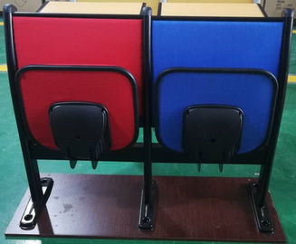 China Escritorio y silla suaves de la escuela de la espuma del marco metálico con el cojín de escritura plegable del hierro proveedor
