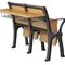 El hierro de la universidad o de la universidad de madera pliega la silla con la tabla de escritura fija proveedor